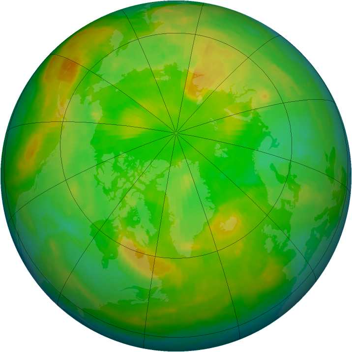 Arctic ozone map for 10 June 1997